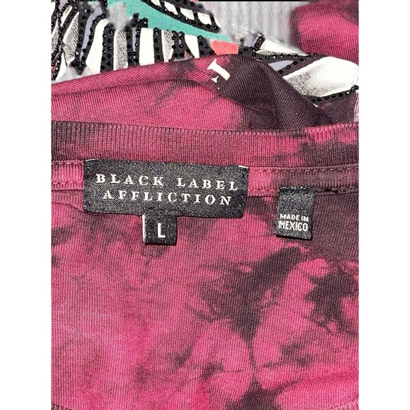 Affliction Black Label Skull Rhinestone Shirt Mens LG Red AOP Punk Western Biker - Picture 5 of 5